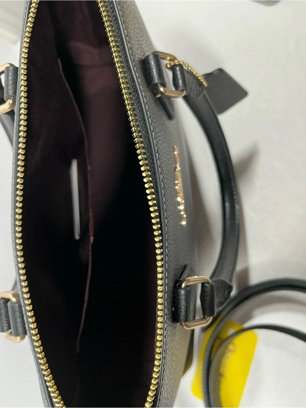 Coach Georgia Satchel pebble leather Gold/Black NWT